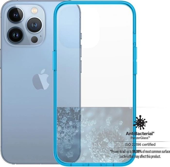 PanzerGlass Clear Case Color AntiBacterial für Apple iPhone 13 Pro Bondi Blue Limited Edition
