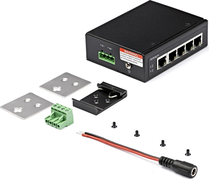 StarTech Industrial Railmount Gigabit Switch, 5x RJ-45, 120W PoE+