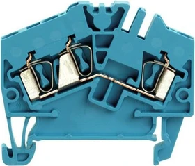 Weidmüller ZDU 2.5-2/3AN BL Durchgangs-Reihenklemme, Zugfederanschluss, 2.5 mm², 800 V, 24 A, blau
