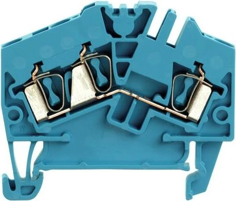 Weidmüller ZDU 2.5-2/3AN BL Durchgangs-Reihenklemme, Zugfederanschluss, 2.5 mm², 800 V, 24 A, blau