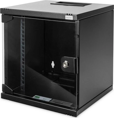 Digitus Professional DN-10 10" Wandschrank 6HE, Sicherheitsglastür, IP2X, schwarz, 300mm tief