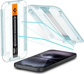 Spigen GLAS.tR EZ Fit Sensor Protection Screen Protector für Apple iPhone 15, 2er-Pack
