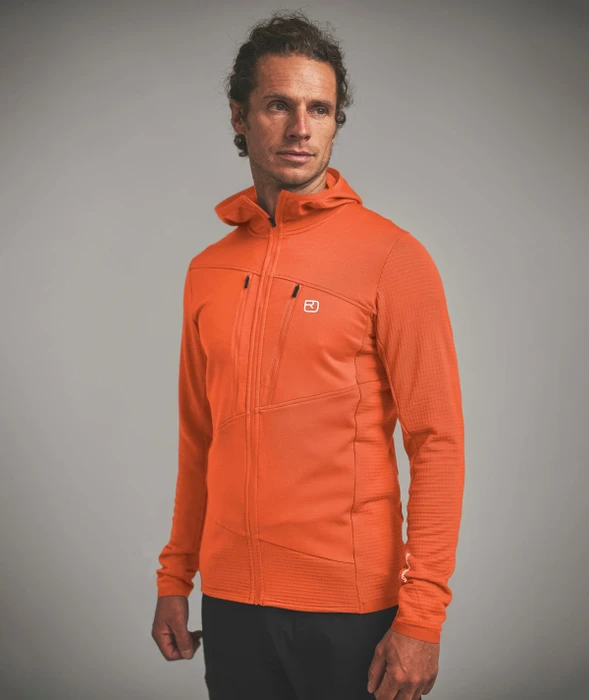 Ortovox Fleece Grid Hoody Funktionsjacke dark tangerine (Herren)