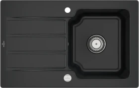 Villeroy & Boch Architectura 45 Einbau Becken reversibel mit Ablauffernbedienung pure black