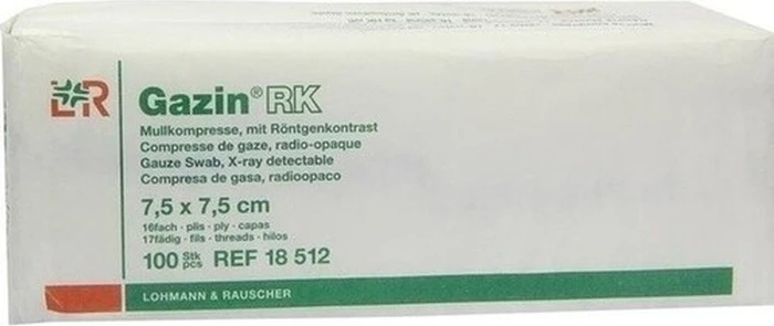 Lohmann & Rauscher Gazin RK Mullkompresse unsteril 16-fach, 7.5 x 7.5cm, 100 Stück