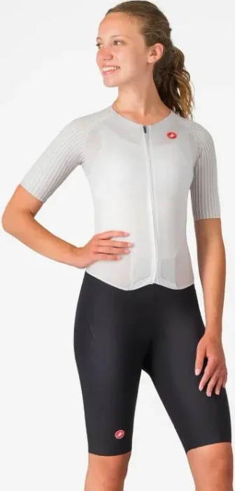 Castelli Free Sanremo Triathlon Shorty kurzarm weiß/schwarz (Herren)