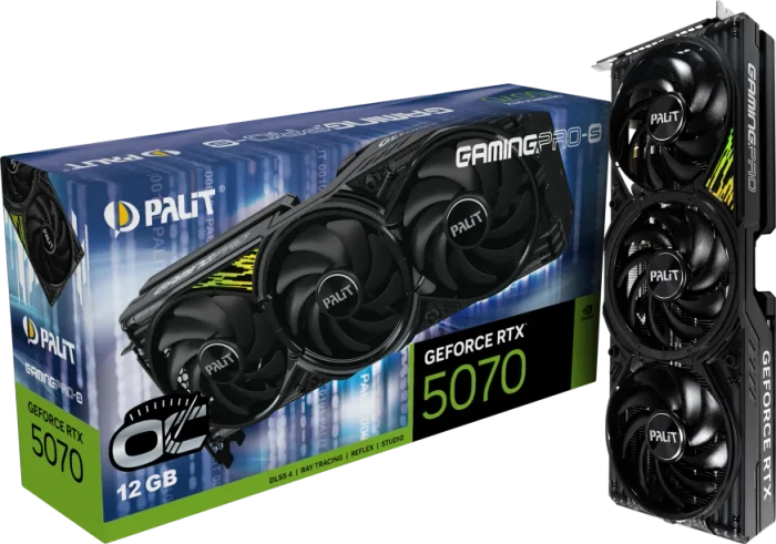 Palit GeForce RTX 5070 GamingPro-S OC, 12GB GDDR7, HDMI, 3x DP