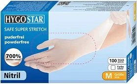 Franz Mensch Hygostar Nitril Safe Super Stretch Einweghandschuhe M weiß, 100 Stück
