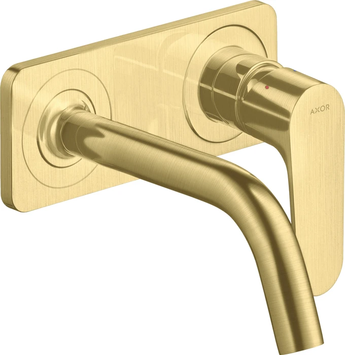 Hansgrohe Axor Citterio M Waschbeckenarmatur mit Platte 167mm brushed brass