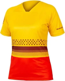 Endura SingleTrack Print T LTD Trikot kurzarm saffron (Damen)