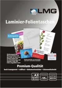 LMG Laminierfolien, A3, 2x 125µm, glänzend, 100 Stück