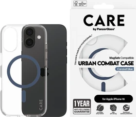 PanzerGlass Care Flagship Case Urban Combat MagSafe für Apple iPhone 16 Coronet Blue