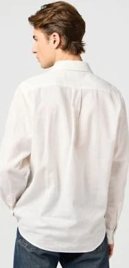 Wrangler Regular 1 Pocket Hemd langarm weiß (Herren)