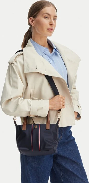 Tommy Hilfiger Tote-Bag mit Tommy-Tape Handtasche space blue corp