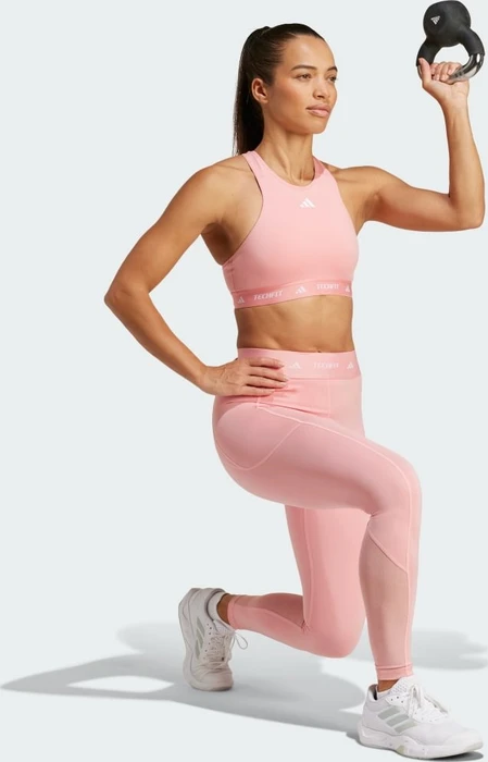 adidas TECHFIT Stash Pocket Full-Length Hose lang semi pink spark (Damen)
