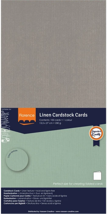 Vaessen Creative Leinenkarton 27x13,5cm Concrete, 100 Blatt