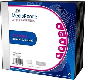 MediaRange CD-R 80min/700MB, 52x, 10er Slimcase