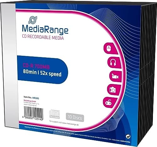 MediaRange CD-R 80min/700MB, 52x, 10er Slimcase
