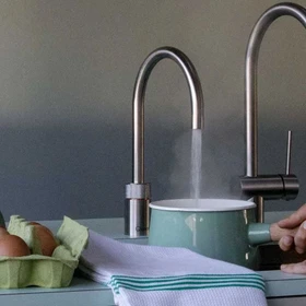 Quooker Nordic Round single tap Combi verchromt glänzend