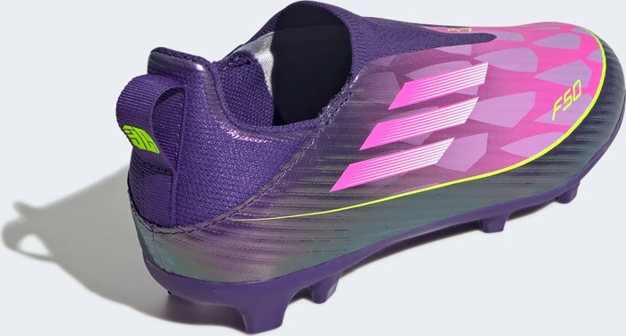 adidas F50 League Laceless FG/MG purple/cloud white/lucid lemon (Junior)