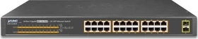 Planet GSW Rackmount Gigabit Switch, 24x RJ-45, 2x SFP, 220W PoE+ (GSW-2620HP)
