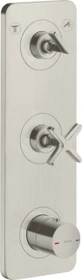 Hansgrohe Axor Citterio E Thermostatmodul 380/120 Kontrollfeld mit Platte für 2 Verbraucher edelstahloptik