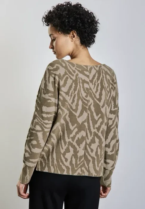 Street One Two-Tone Jaquard Shirt langarm honey sand (Damen)