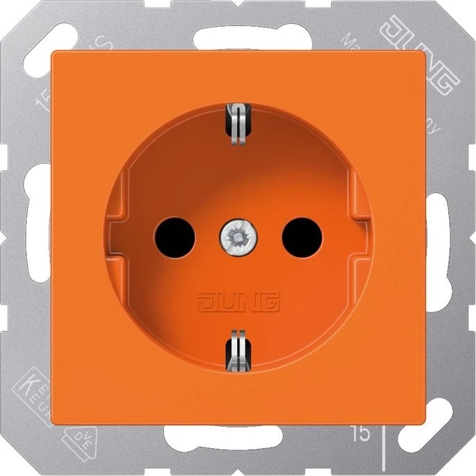 Jung Serie A Steckdose mit Schraubklemmen, orange