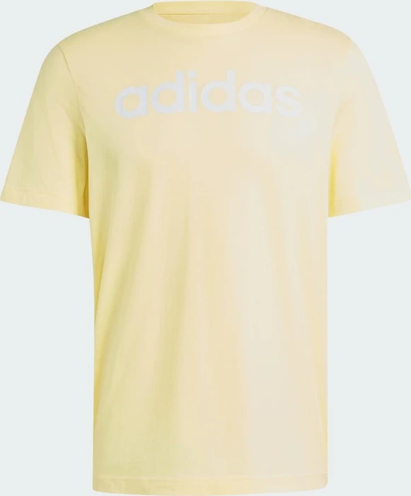 adidas Essentials Single Jersey Linear Embroidered Logo T-Shirt kurzarm almost yellow (Herren)