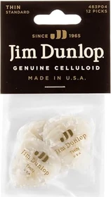 Dunlop Celluloid White Pearloid Pick, Thin, 12-Pack