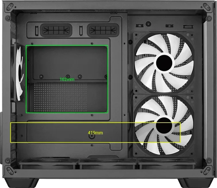 AeroCool Dryft Mini [V1], Lüfter LED Fixed RGB, Glasfenster