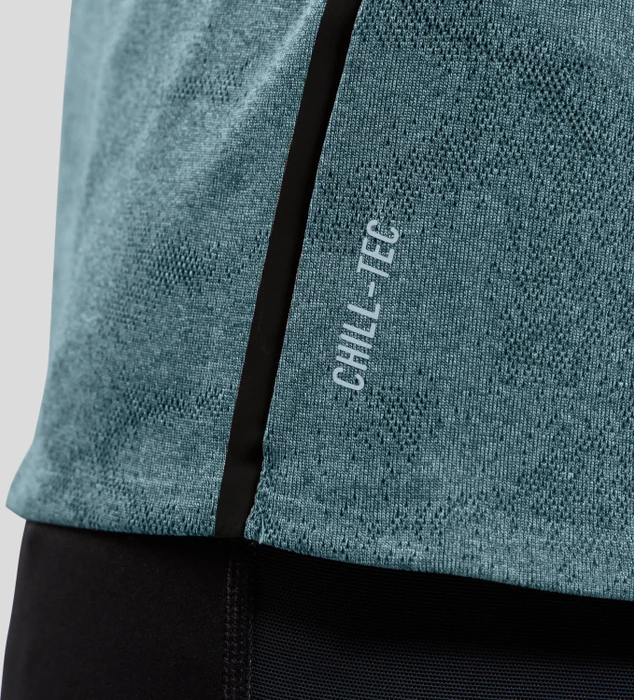 Odlo Zeroweight Engineered Chill-Tec Laufshirt kurzarm provincial blue melange (Herren)