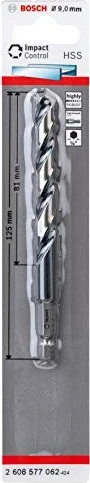 Bosch Professional HSS Impact Control Spiralbohrer, 9x81x125mm, 1 Stück