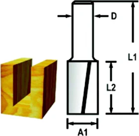 Makita Nutfräser zweischneidig, (D)16x19x51mm, 1 Stück
