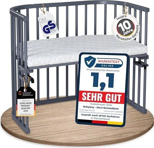 Babybay Maxi Beistellbett seidenmatt schiefergrau