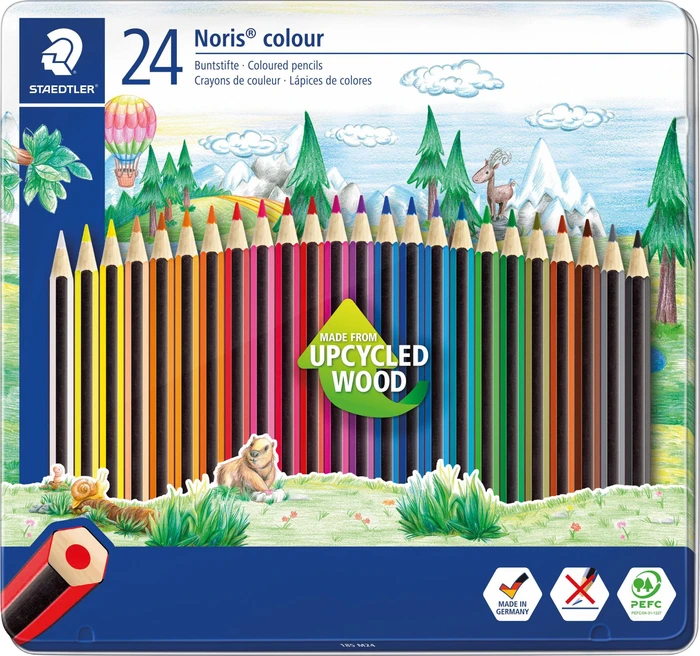 Staedtler Noris colour 185 Buntstift sortiert, Metalldose, 24er-Set