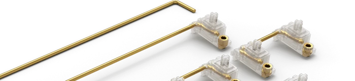 Glorious GSV2 Premium Keyboard Stabilizers Stabilisator-Set, gold/transparent