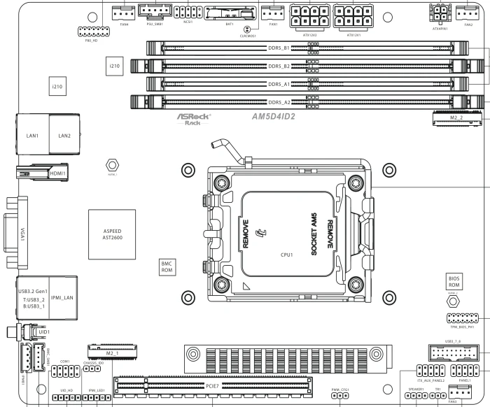 ASRock Rack AM5D4ID2 (AMD AM5)