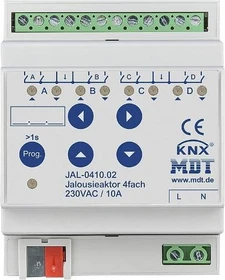 MDT Jalousieaktor JAL 4-fach, 4TE REG, 10A, 230V/600W, Schaltaktor (JAL-0410.02)
