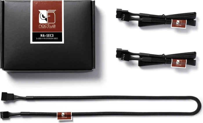 Noctua NA-SEC3, 4-Pin Verlängerung, sleeved, 60cm, schwarz, 3er-Pack