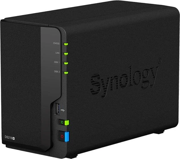 Synology DiskStation DS218+, 4GB RAM, 1x RJ-45 1000Base-T, 3x USB-A 3.0