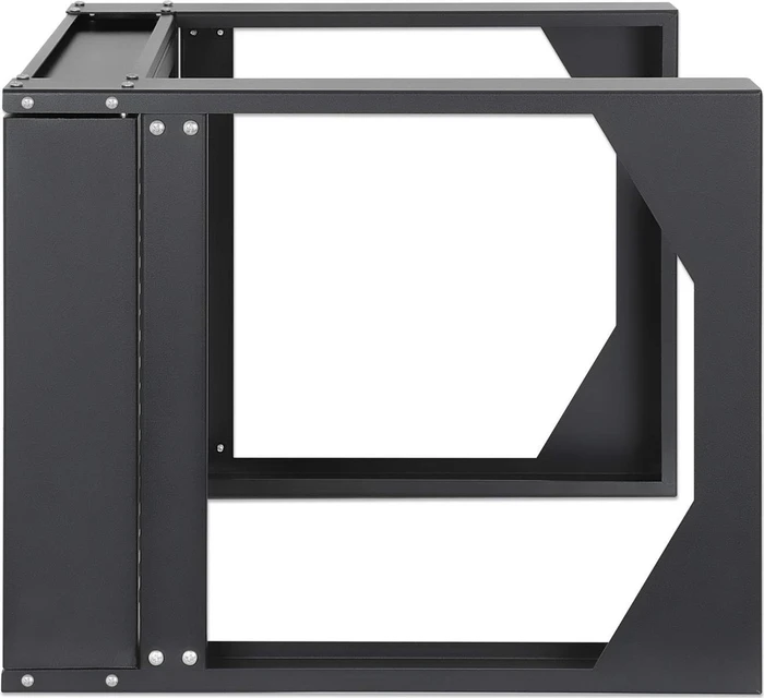 Intellinet 19" 2-Pfosten Laborgestell 6HE, zur Wandmontage, 2 Tragschienen, Flatpack, RAL 9004, 450mm tief