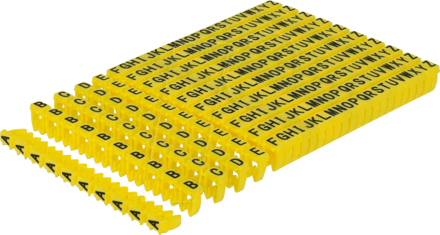 DeLOCK Kabelmarker Clips A-Z, gelb, 260 Stück
