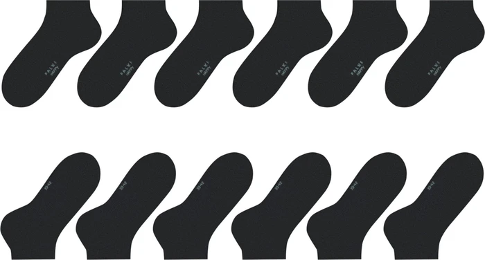 Falke Happy Socken schwarz, 6 Paare (Herren)