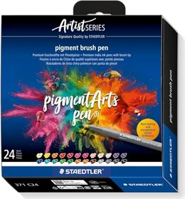 Staedtler pigment brush pen 371 Basic Colours sortiert, 24er-Set