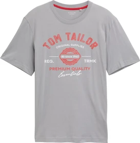 Tom Tailor Logo-Print T-Shirt kurzarm formal grey (Herren)