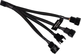 Alphacool 4-Pin auf 4x 4-Pin Verteiler, sleeved, 15cm, schwarz