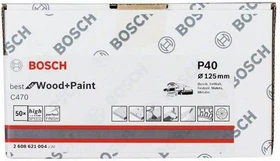 Bosch Professional C470 Best for Wood and Paint Schleifblatt K40, 125mm, 50 Stück