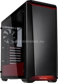 Phanteks Eclipse P400 Tempered Glass Edition schwarz/rot, Glasfenster