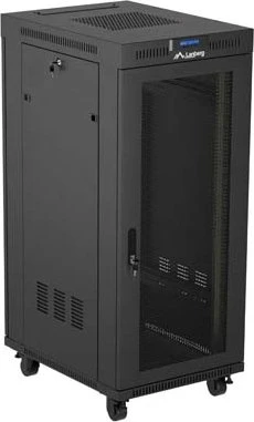 Lanberg 19" Rackschrank 27HE, LCD, freistehend, Flat Pack, V2, Gitternetztür, IP20, RAL 9004, 800mm tief